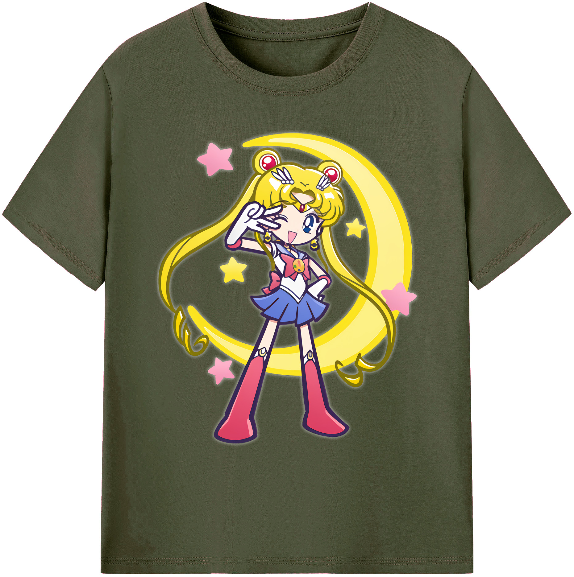 （画像用） 美少女戦士セーラームーン 月野 うさぎ つきの うさぎ Sailor Moon Tsukino Usagi 綿100％ メンズ半袖Tシャツ｜肌触りやわらか＆通気性